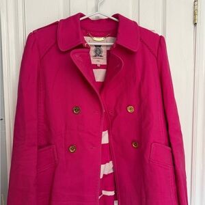 Juicy Couture Hot Pink Double-Breasted Pea Coat